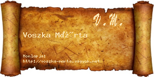 Voszka Márta névjegykártya
