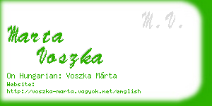 marta voszka business card